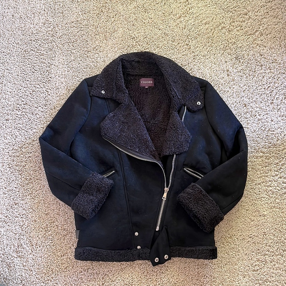 Vigoss Faux Shearling Moto Jacket
